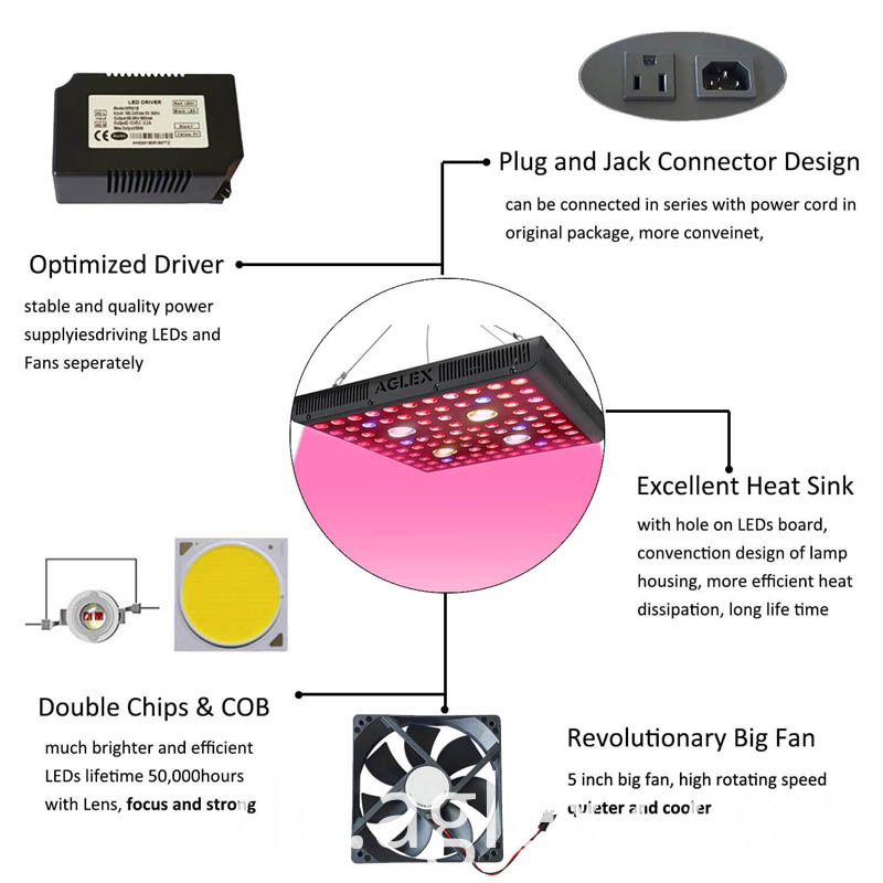 2000w LED wachsen wachsen Lampe Details 2000w led grow lamp details